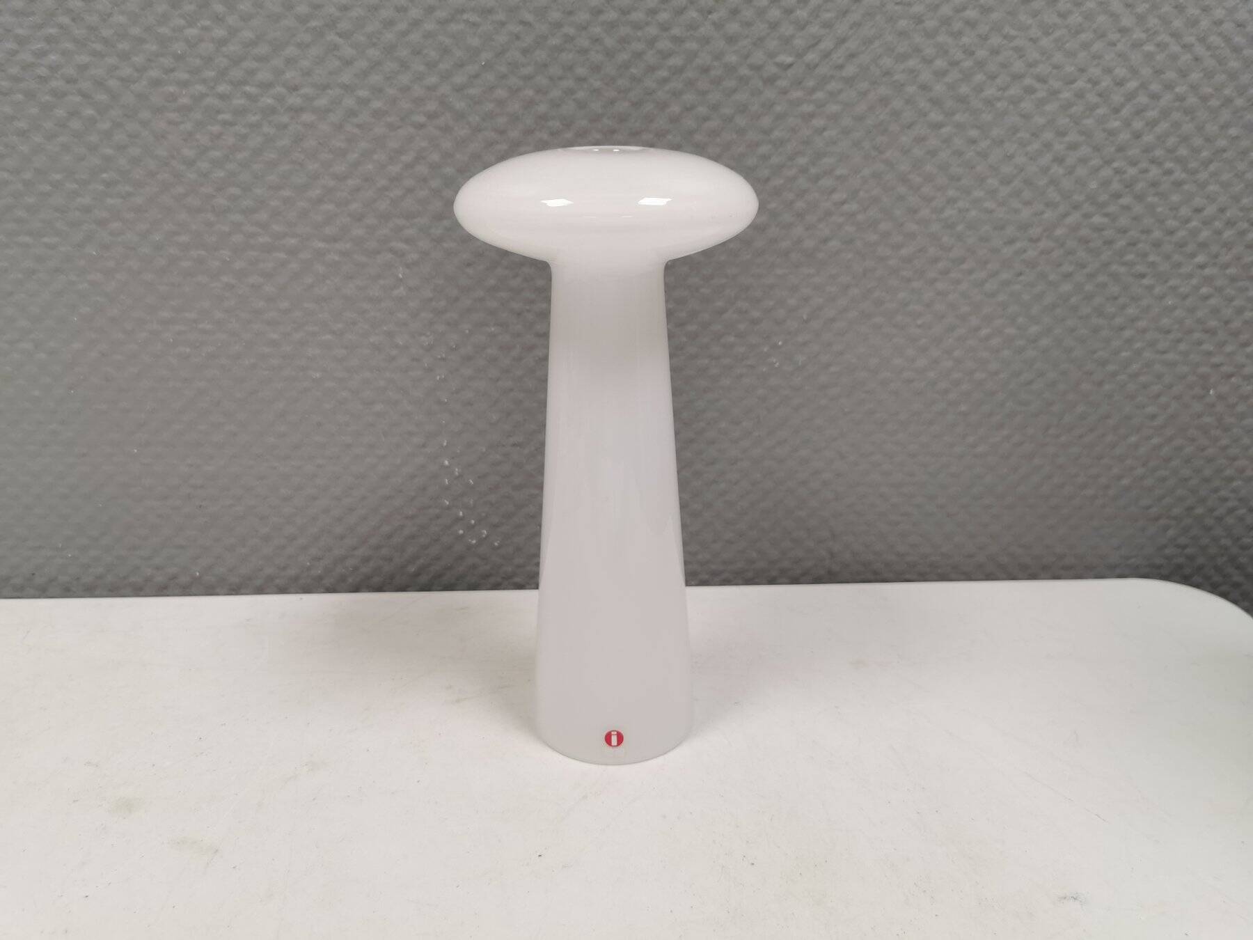 Candlestick in opal glass by Harri Koskinen for Iittala Finland 1996