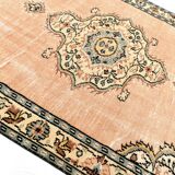 6x9 Peach & Light Green Oriental Vintage Area Rug, 183x273Cm