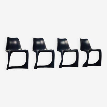 Navy Blue Space Age Modo 290 Chairs by Steen Østergaard for Nielaus, Set of 4