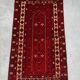 Vintage Afghan tribal prayer rug, hand-knotted from the 1950s.