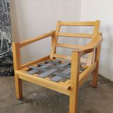 Scandinavian light wood armchair