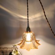 baladeuse suspension nomade vert ambré fleur vintage cordon torsadé or