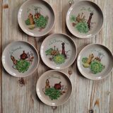 Lot 6 Gien stoneware salad plates in excellent condition