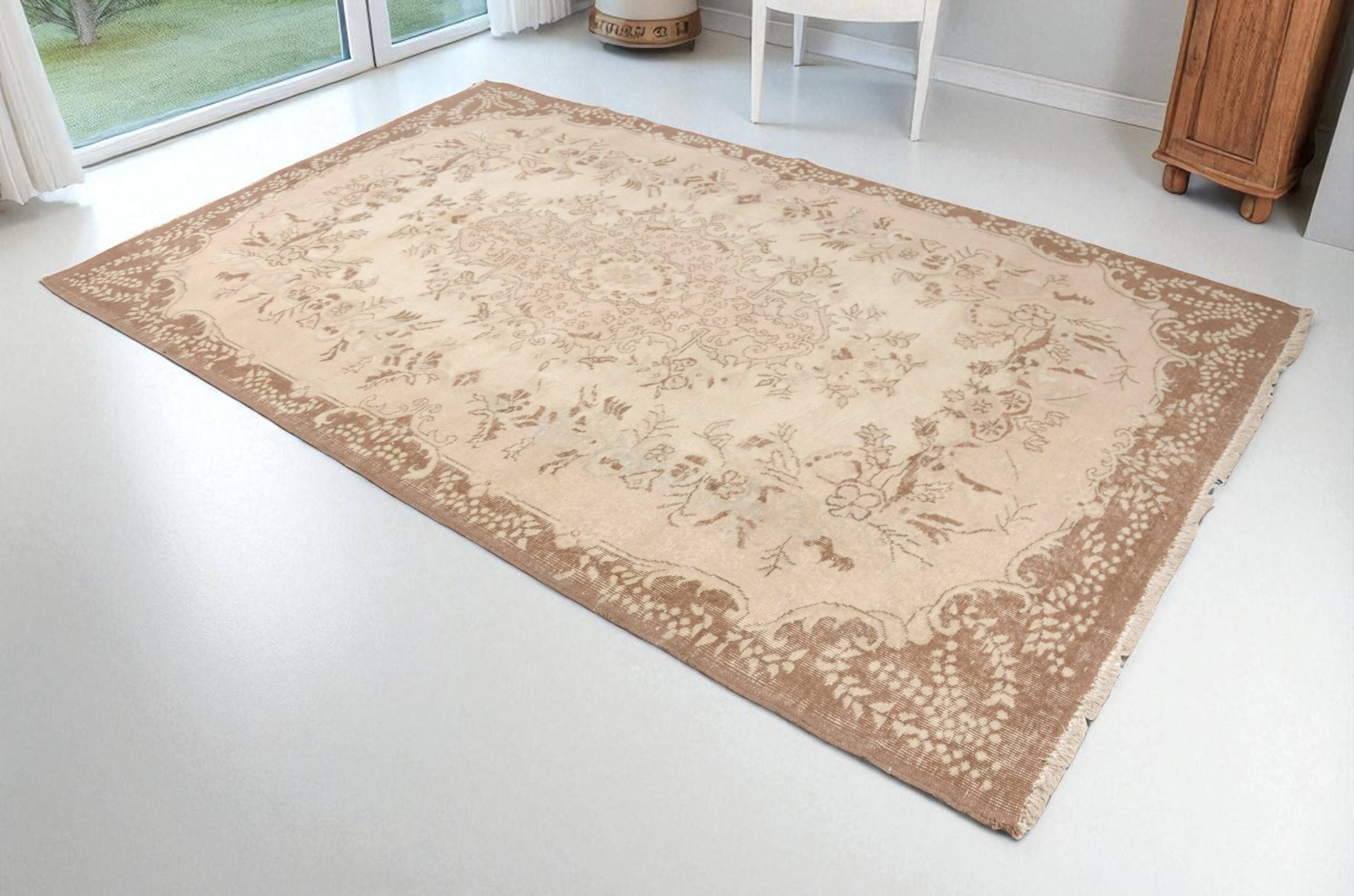 Beige Handknotted Oushak Rug sku 1105