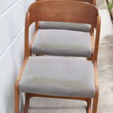 Lot 4 chairs Baumann model Sled sled, wooden chair, Scandinavian design chair, 60s