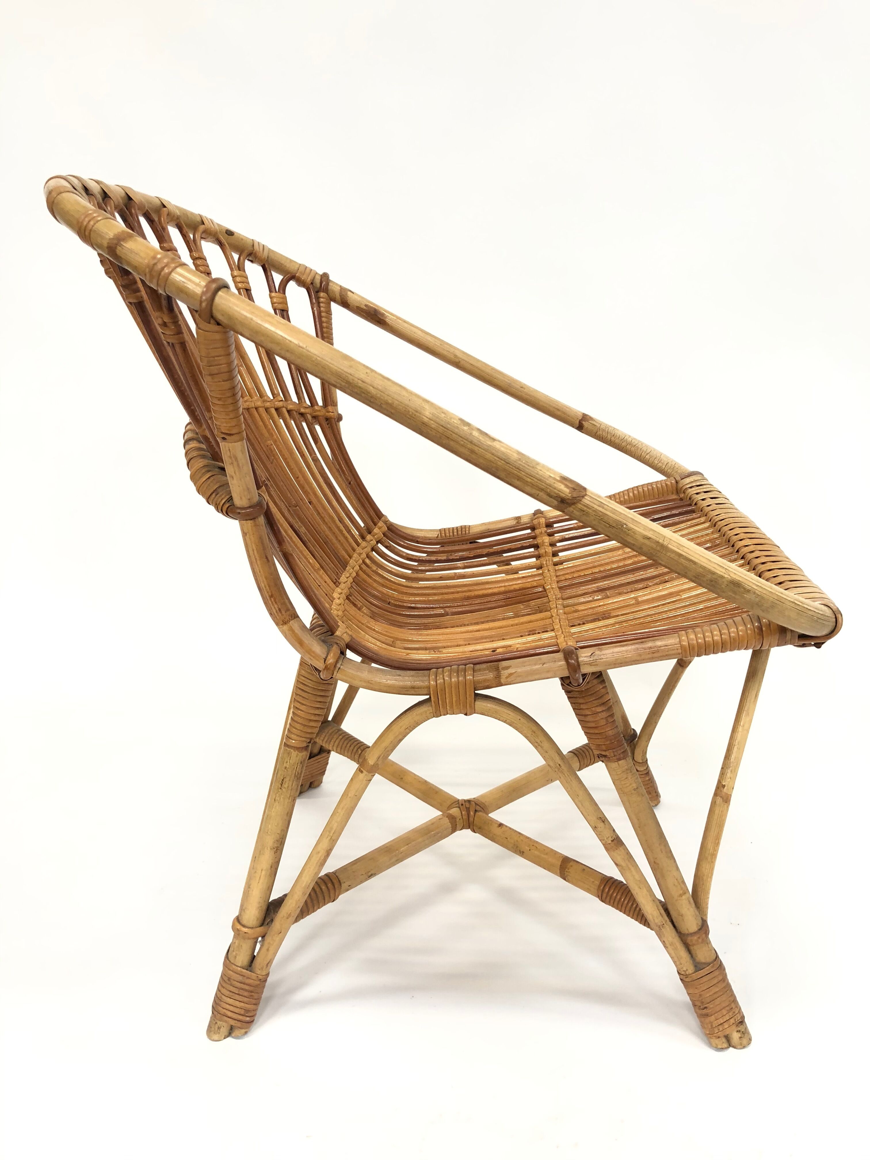 Fauteuil en rotin de Rohe Noordwolde, 1960, Pays-Bas