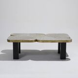 Table basse en zinc et laiton, 1990s
