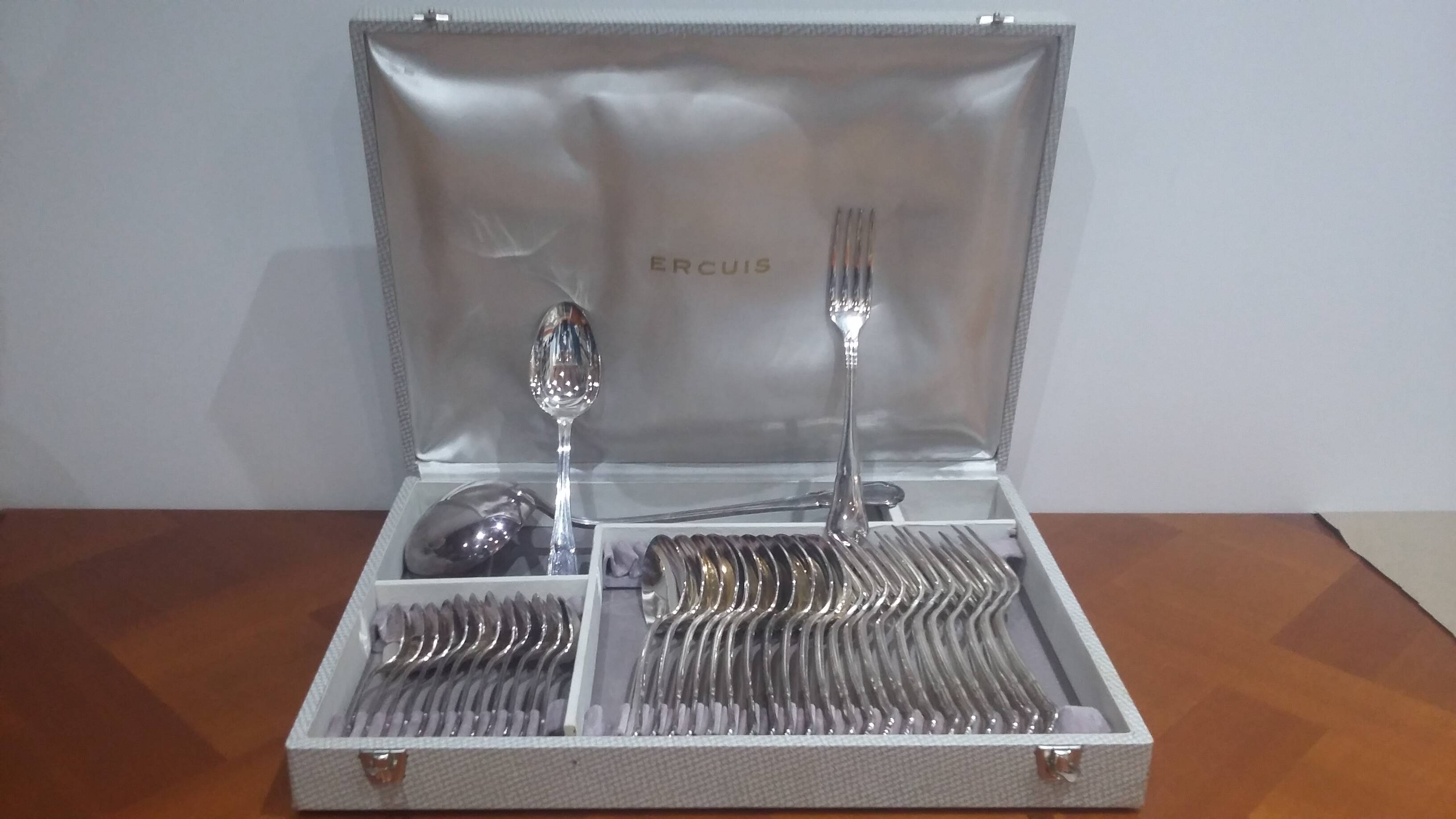 37-Piece Silver-Plated Metal Cutlery Set from Ercuis