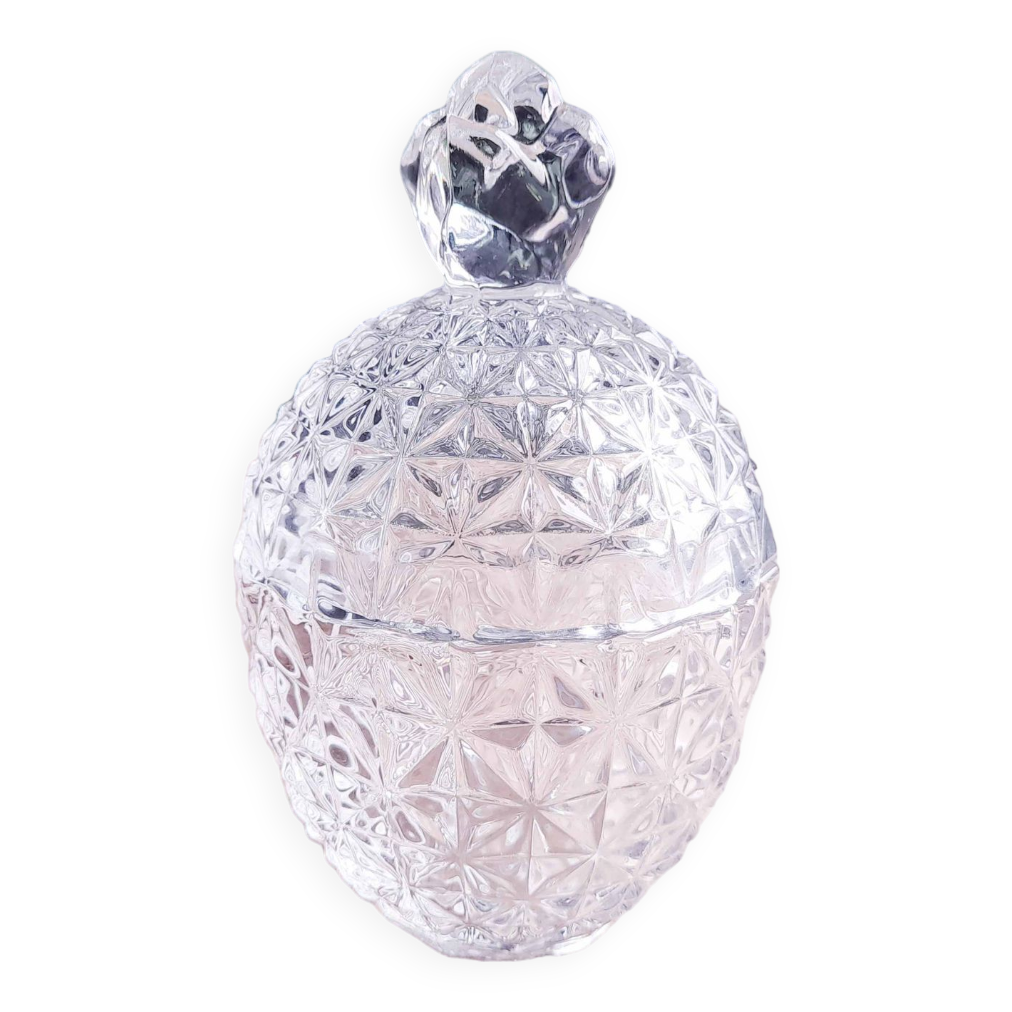 Glass pineapple sugar bowl