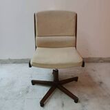 vintage swivel wooden office chair from the 70s