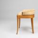 French 1940s Art Nouveau side chair in beech wood with low back