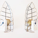 Pair of mother-of-pearl sconces