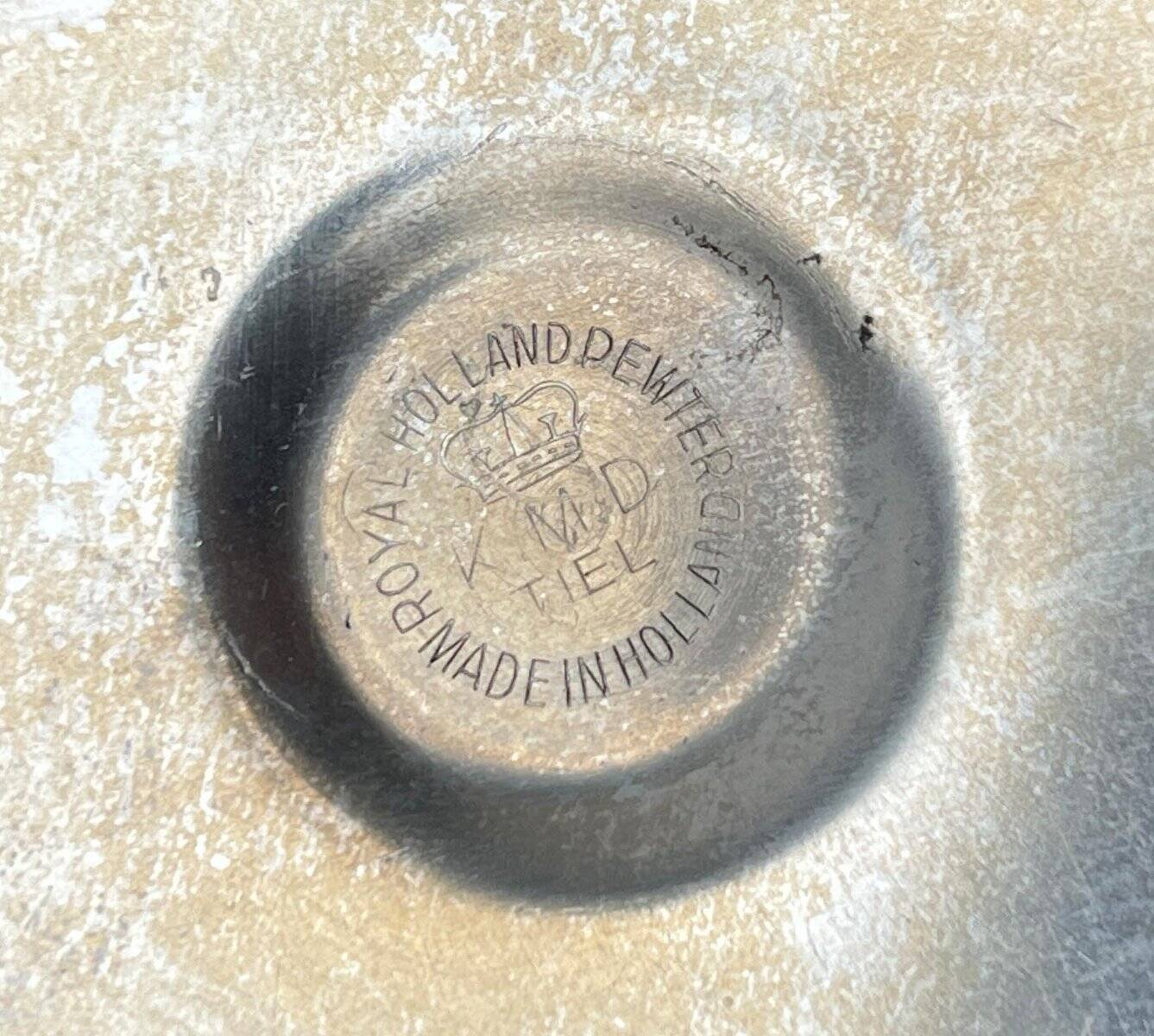 Mid-Century Pewter Carafe Vase with Teak Handle by K.M.D. Tiel Royal Holland Pewter, 1960s