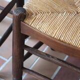 Pair of straw farm chairs
