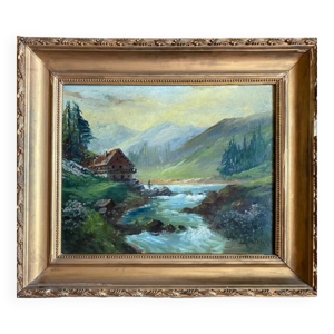 toile, paysage de montagne