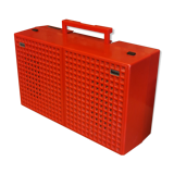 Vintage stereo electrophone record player Continental Edison red orange