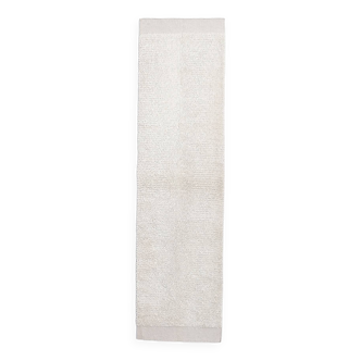 Tapis de couloir vintage en laine fait main blanc 2x8, 67x246 cm