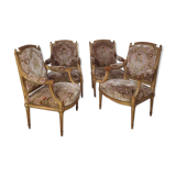4 fauteuis LXVI dorés