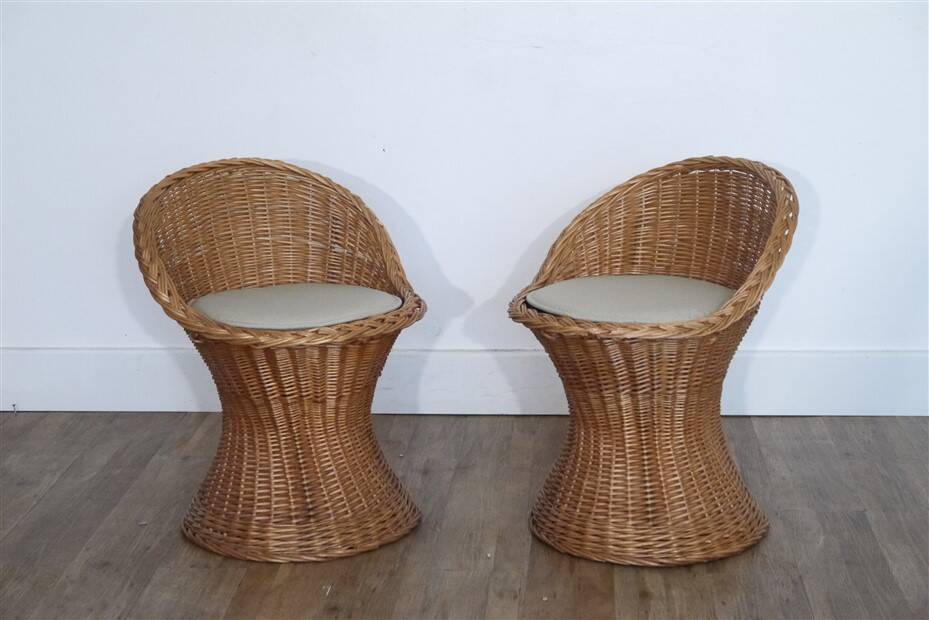 Pair of rattan armchairs by Bengt Ruda 1960
