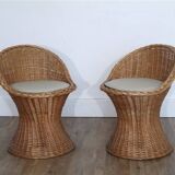 Paire de fauteuils en rotin de Bengt Ruda 1960