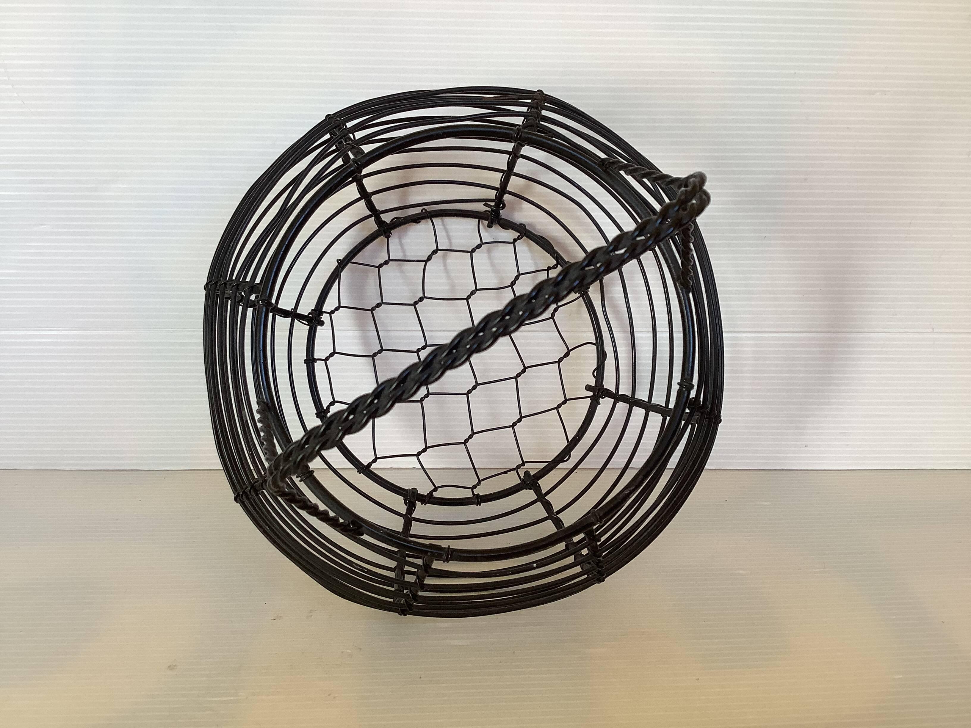 Black metal egg basket