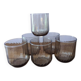 6 verres en verre ambré