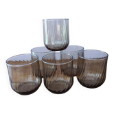 6 verres en verre ambré