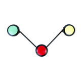 Coat rack 3 wall hooks in tricolor metal