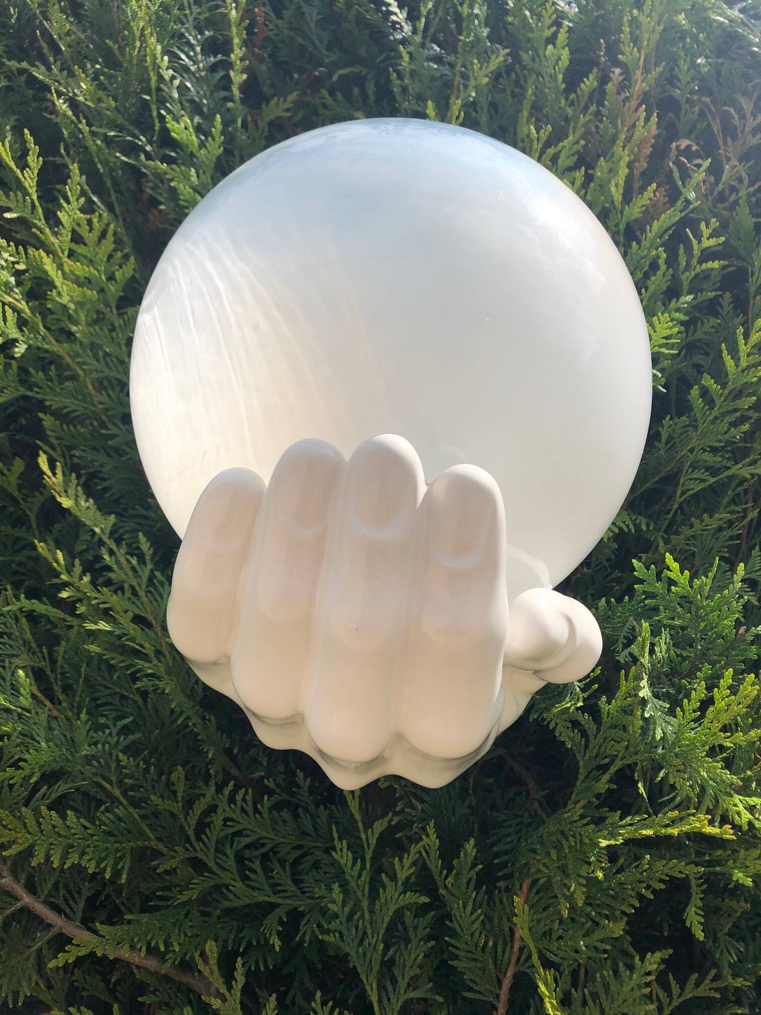 rare handmade ceramic and glass wall light