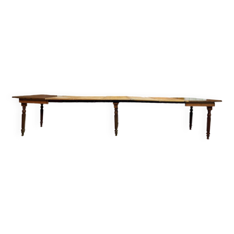 Louis Philippe oak table with 5 extensions