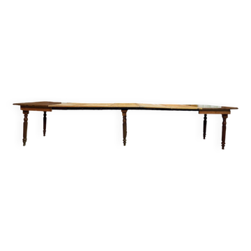 Table Louis Philippe en chêne avec 5 rallonges