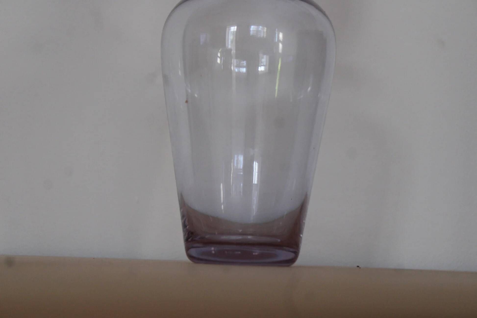 Vintage glass bottle in purple and transparent – Ball stopper – 21 cm