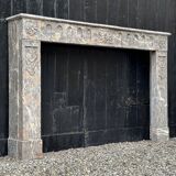 Louis XVI Fireplace In Gray Ardennes Marble, 18th Century