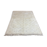 White berbere wool carpet with black dots 200x290cm
