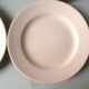 set of 6 plates ceramic pink powder FF France