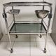 Desserte Médicale , Inox et verre fumé , Table de médecin design vintage 70's