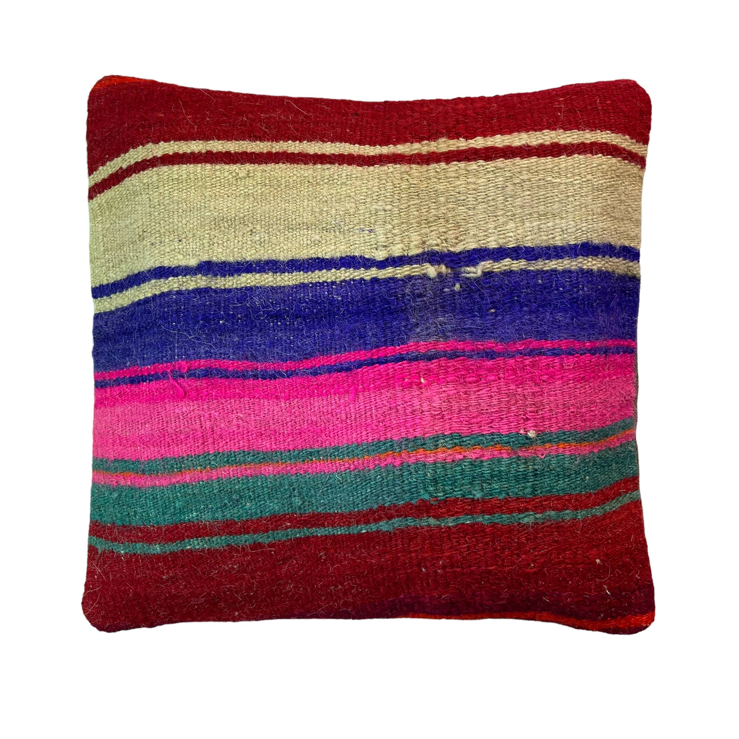 Vintage turkish kilim cushion cover , 40 x 40 cm