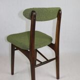 Green olive boucle dining chair from rajmund halas, 1970s,