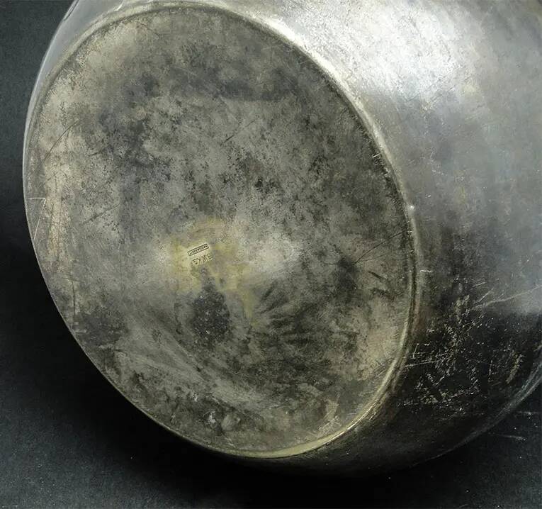 Punch bowl, Art Deco, silver-plated brass, Germany, 1930s