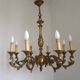 French Antique Traditional Bronze 8 Light Chandelier Acanthus Detail 5566