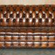 Chesterfield leather sofa, Art Deco style, fully restored.