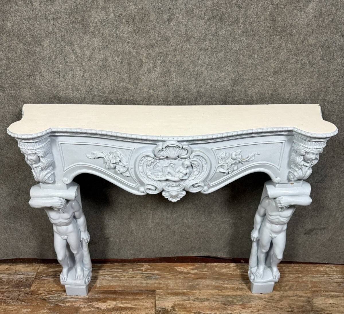 From the Torrione: Important chimney surround – Atlantes and female figures.