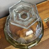 Cristalleries de Lorraine: large faceted bowl on crystal pedestal