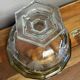 Cristalleries de Lorraine: large faceted bowl on crystal pedestal