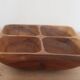Vintage exotic wood aperitif platter – 4-compartment monkey pod style dish