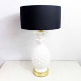Table lamp ananas ceramic and brass 70s