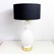 Table lamp ananas ceramic and brass 70s
