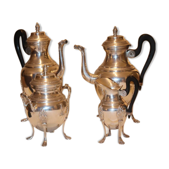 Empire style silver-plated metal tea and coffee service