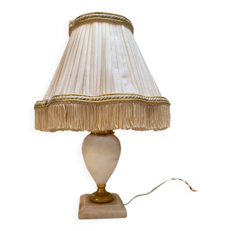 Neoclassical lamp in alabaster and gilded bronze – Height 30cm