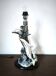 Large sculptural lamp MIDA Argenti silver dolphins Italy